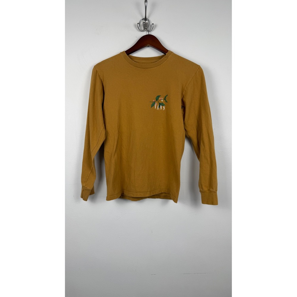Vans Mustard Long Sleeve Tee with Small flower Graphic